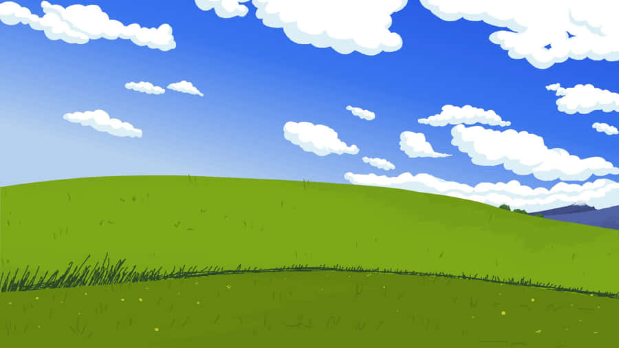 Windows X P Bliss Wallpaper Cartoon Version Wallpaper