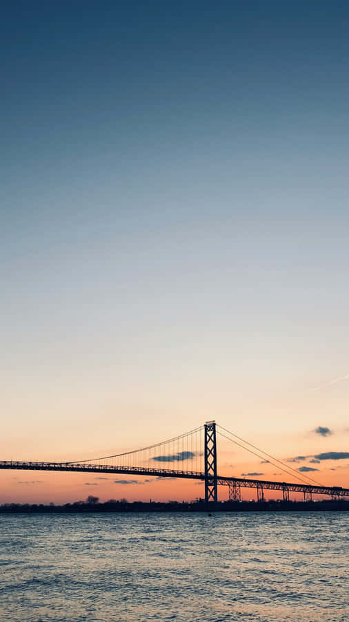 Windsor Sunset Bridge Silhouette Wallpaper