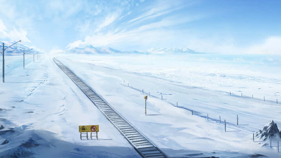 Winter Anime Landscape Wallpaper