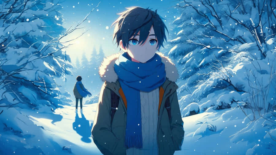Winter Anime Scene Wallpaper