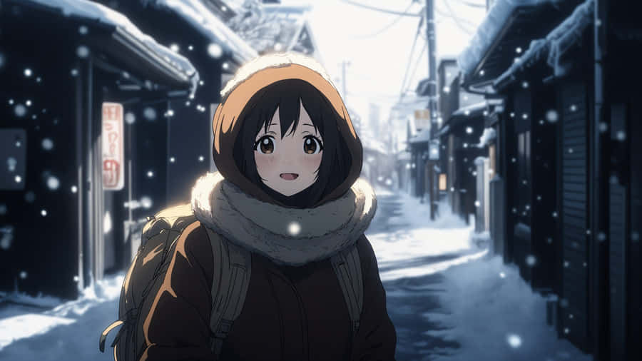 Winter Anime Scene Wallpaper