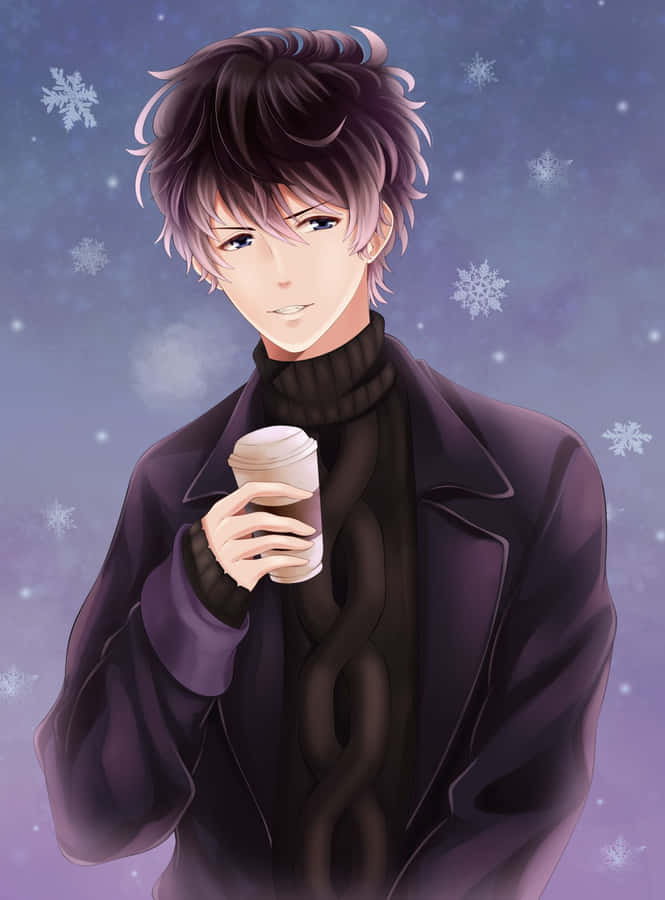 Winter Coffee Anime Boy Wallpaper