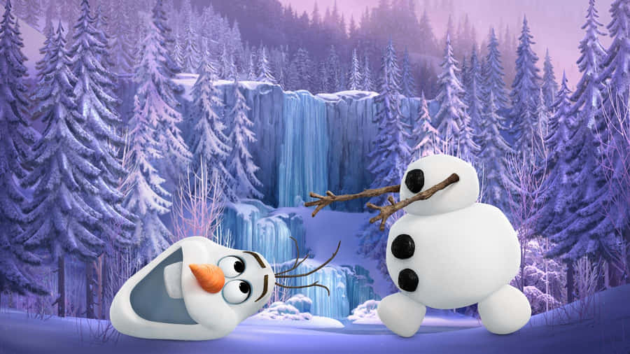 Winter Fun Snowball Fight Animated Characters Wallpaper