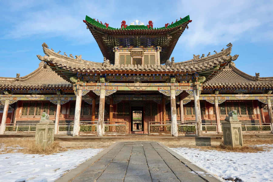 Winter Palace Of The Bogd Khan Majestic Wallpaper