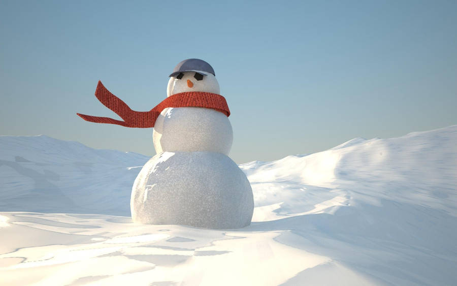 Winter Season Snowman Scarf Wallpaper