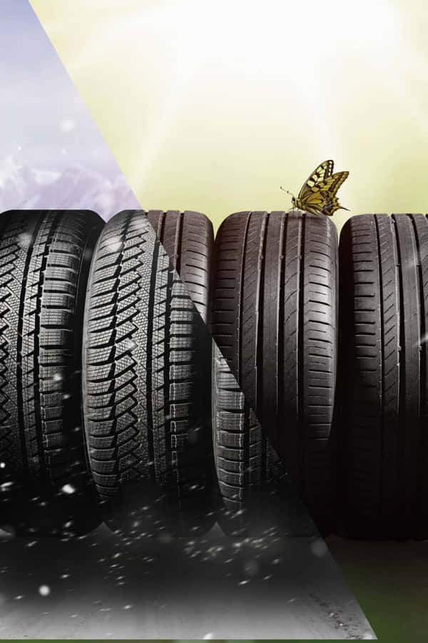 Winter Tires Ready For Snowy Roads Wallpaper