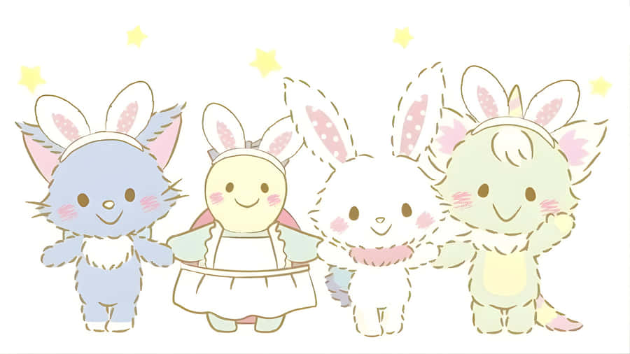 Wish Me Mell Cute Bunny Friends Wallpaper