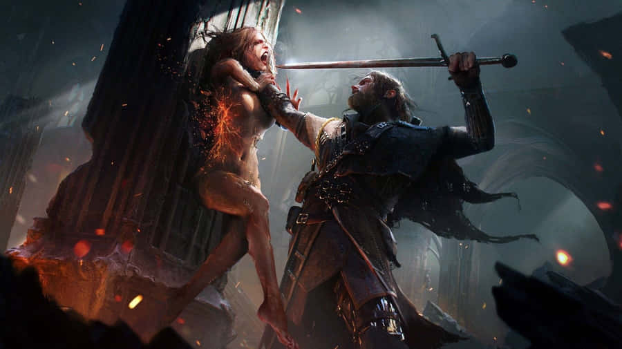 Witcher_ Battle_with_ Bruxa Wallpaper