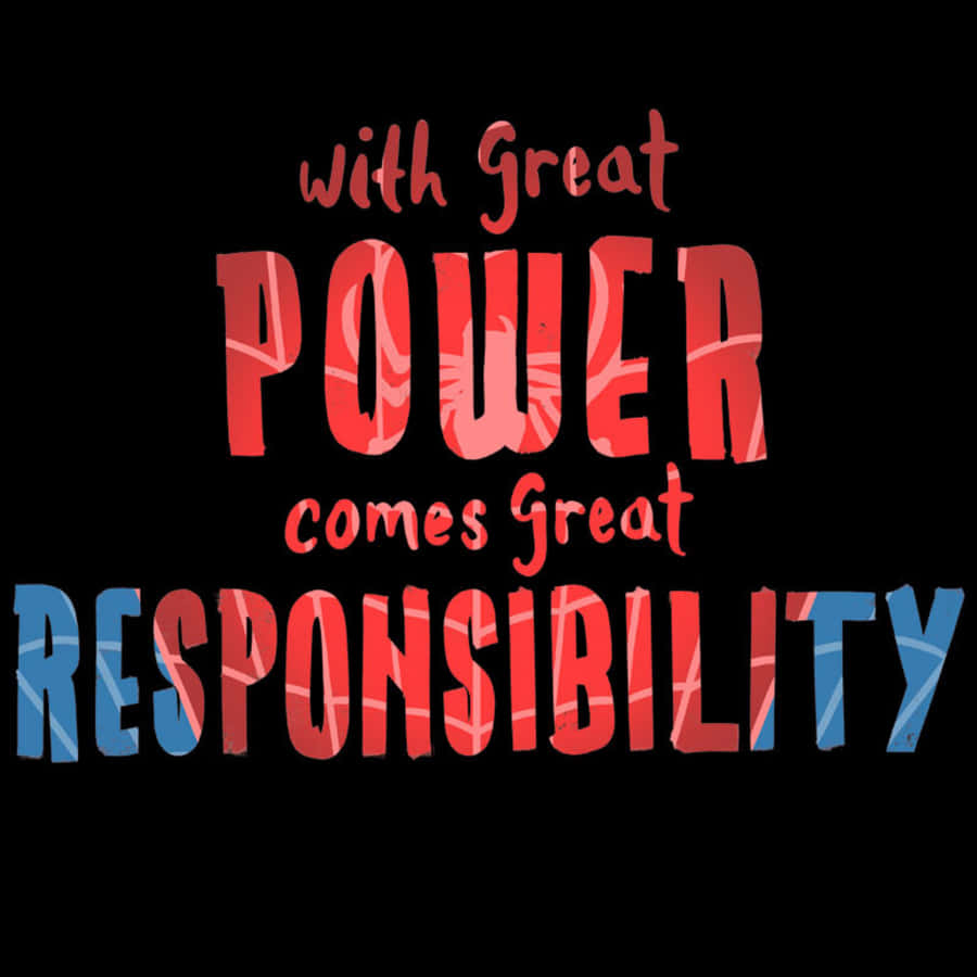 With Great Power Comes Great Responsibility Spider-man Wallpaper Wallpaper