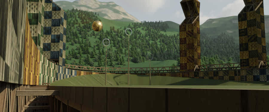 Witness The Intensifying Action On The Spectacular Quidditch Pitch Of Hogwarts. Wallpaper