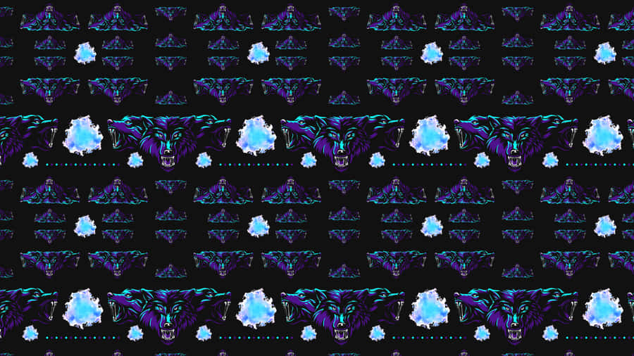 Wolf Pattern: A Creative Representation Of Wolves In Geometric And Symmetrical Lines Wallpaper