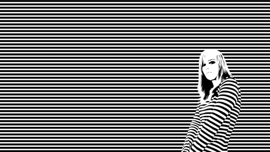 Woman In Black And White Stripes Wallpaper