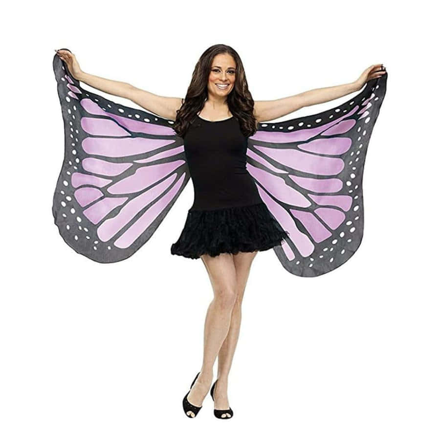 Womanin Butterfly Wings Costume Wallpaper