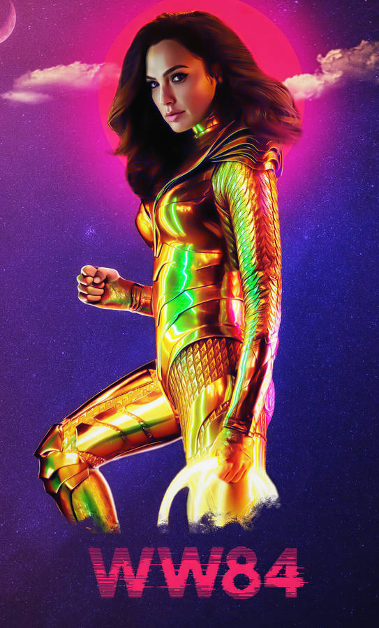 Wonder Woman 1984 Retro Pink Poster Wallpaper