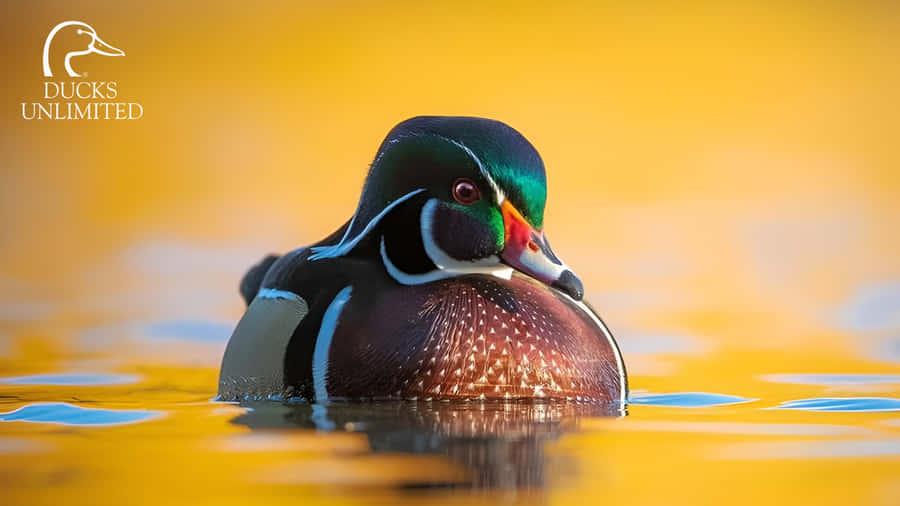 Wood Duck At Sunset Wallpaper