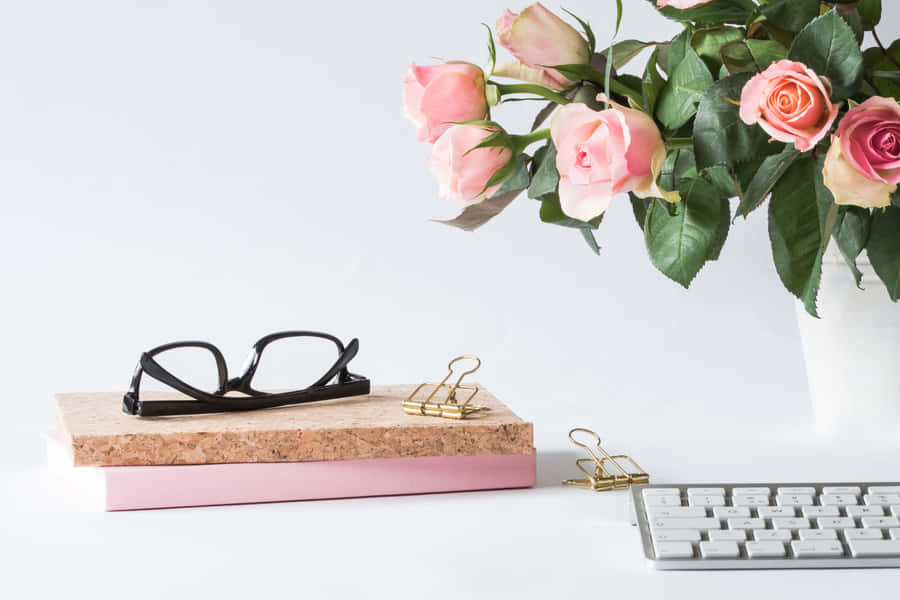 Work In Style With A Rose Gold Desktop Wallpaper