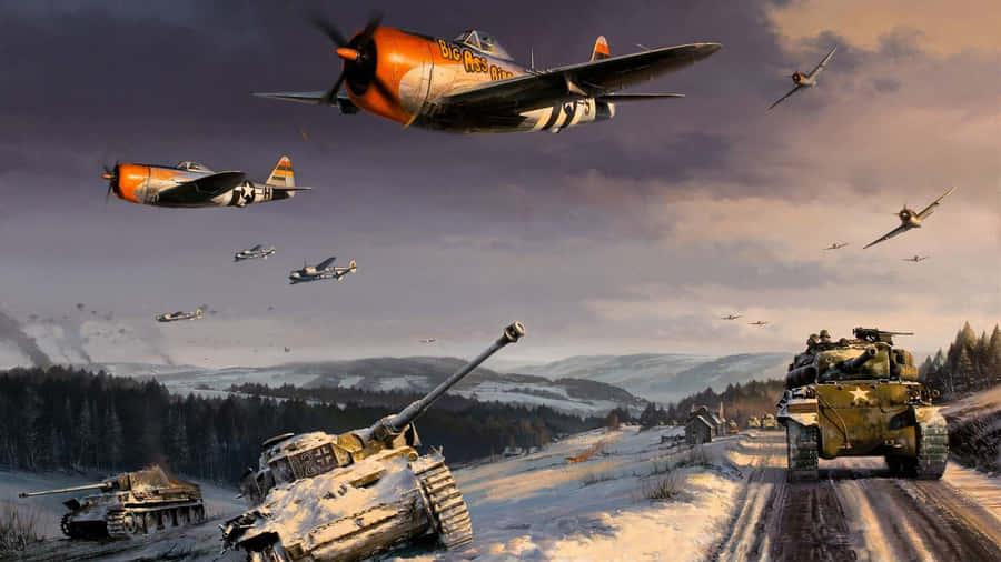 World War Ii Forces In Battle Wallpaper