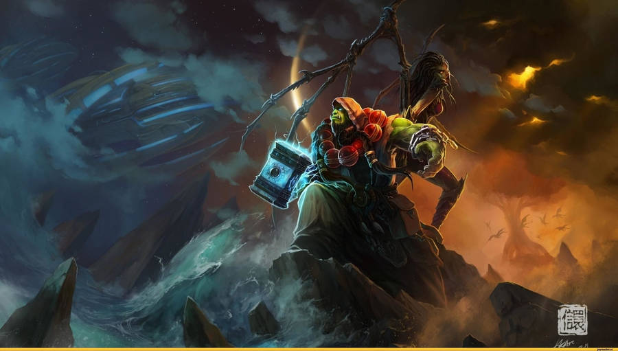 Wow Thrall Ready-to-fight Wallpaper