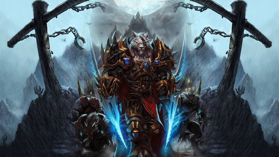 Wow Worgen Wearing Golden Armor Wallpaper