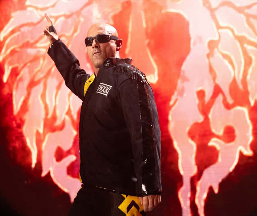Wrestler Entrance With Fire Backdrop Wallpaper