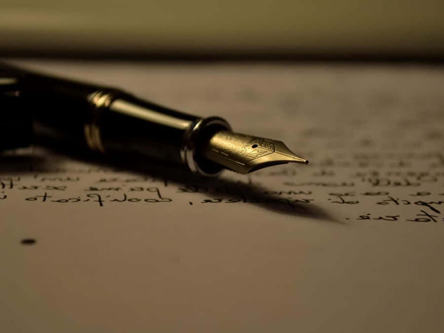 Writing Black Fountain Pen Wallpaper