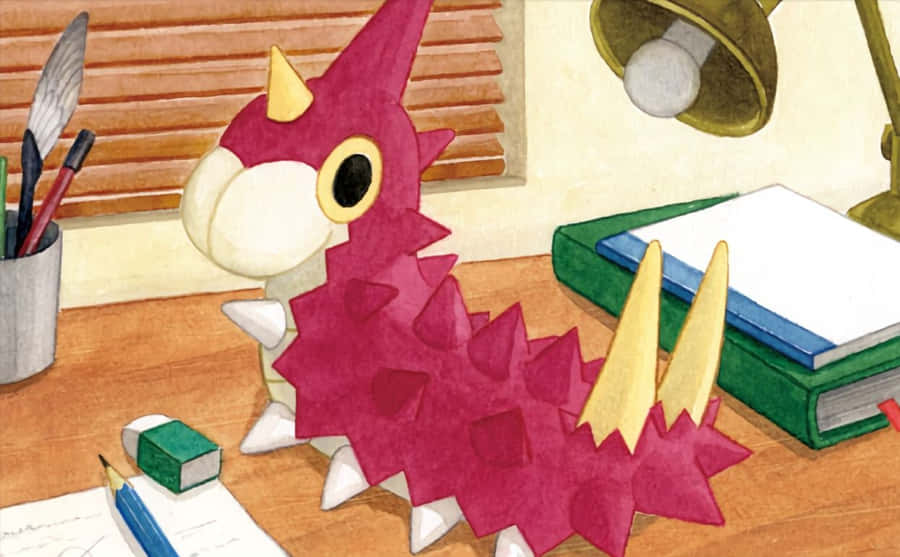 Wurmple On A Study Table Wallpaper