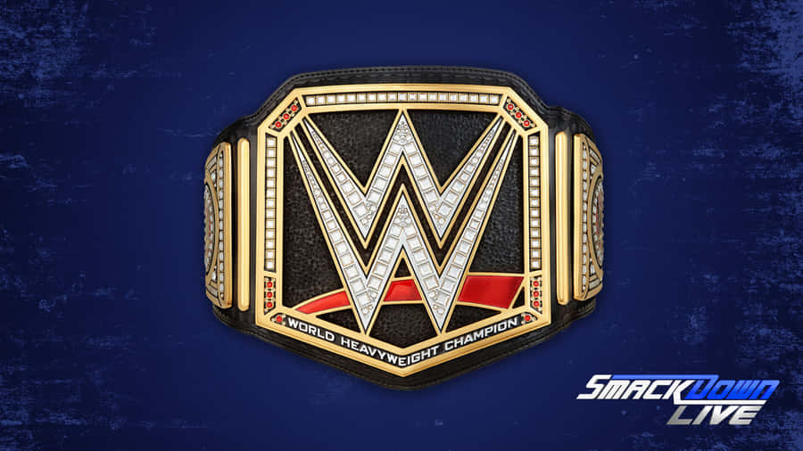 Wwe Championship Ring On A Blue Background Wallpaper