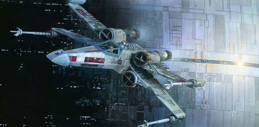 X- Wing Fighter Soaring Through The Skies Wallpaper