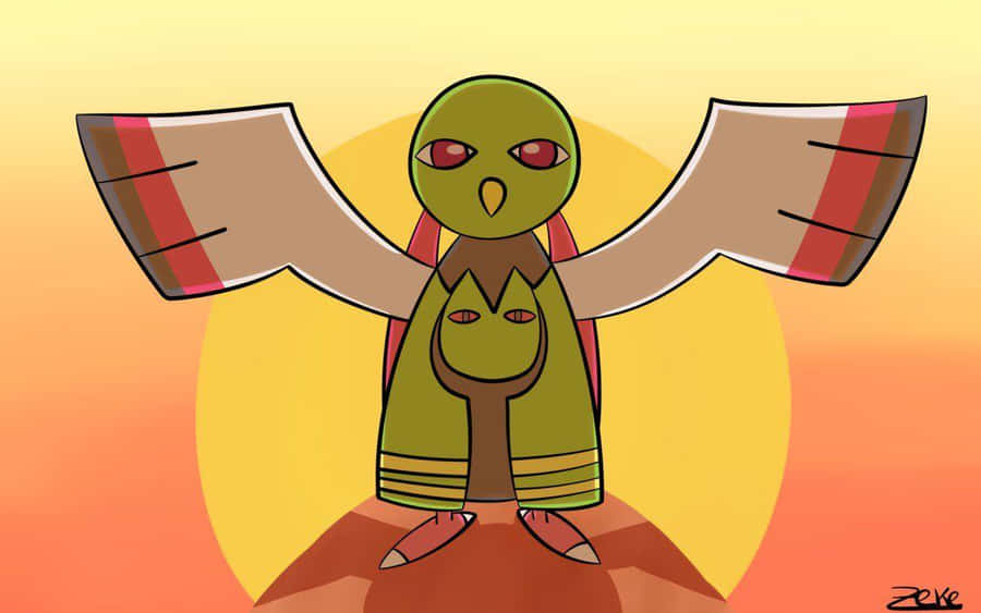 Xatu In Front Of The Setting Sun Wallpaper