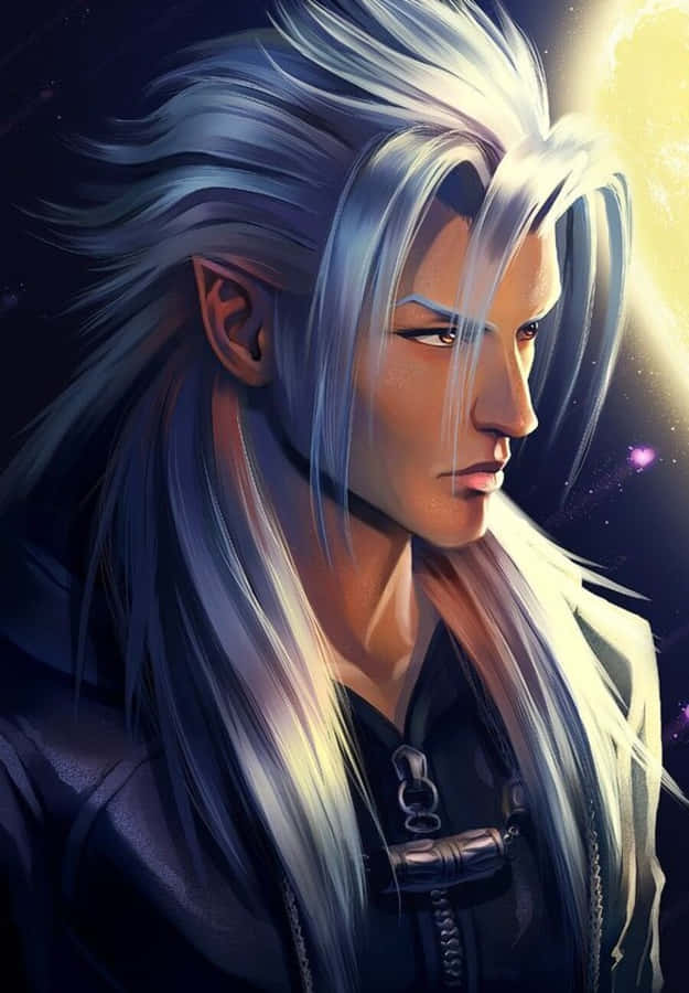 Xemnas, The Enigmatic Antagonist Of Kingdom Hearts Series, In An Intense Pose. Wallpaper