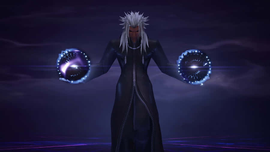 Xemnas, The Enigmatic Leader Of Organization Xiii, Surrounded By His Nameless Swords In Kingdom Hearts Wallpaper