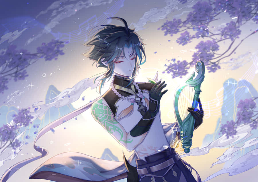 Xiao, The Conqueror Of Demons From Genshin Impact Wallpaper