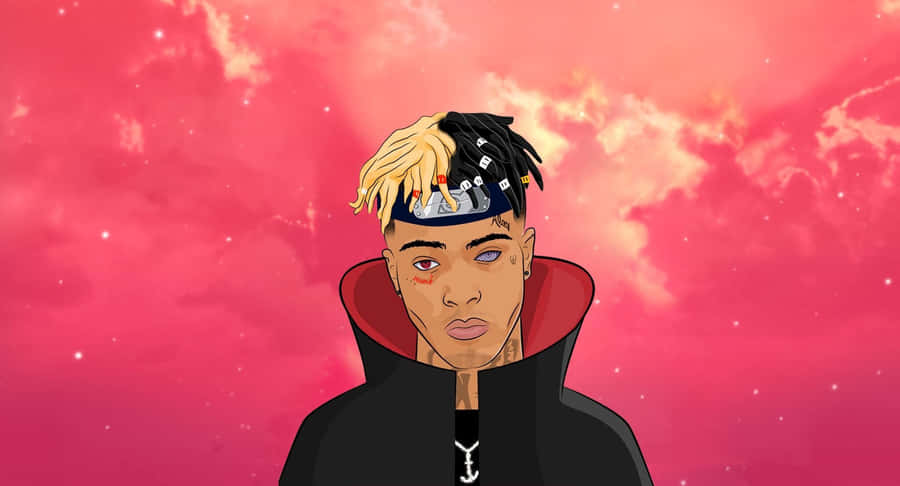 Xxxtentacion Workimg Hard On Producing New Tracks With His Laptop. Wallpaper