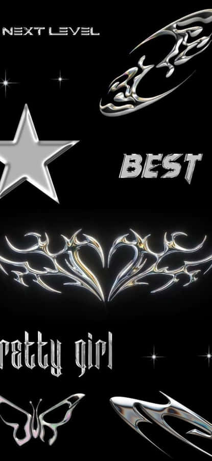 Y2 K Chrome Graphics Wallpaper