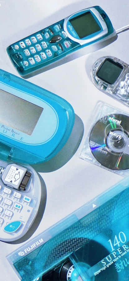 Y2k Tech Gadgets Collection Wallpaper