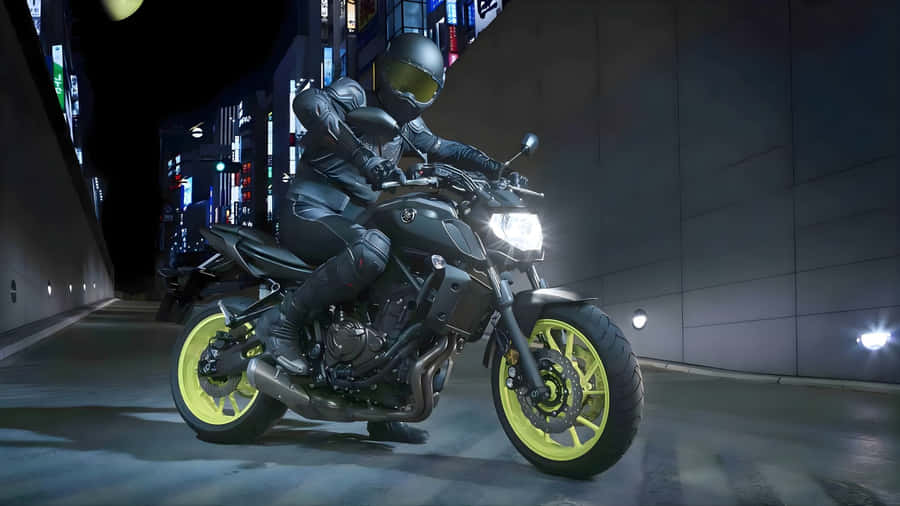 Yamaha Mt 07 Night Ride Wallpaper