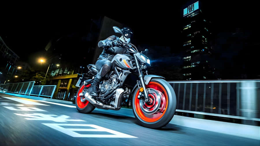 Yamaha Mt 07 Night Ride Wallpaper