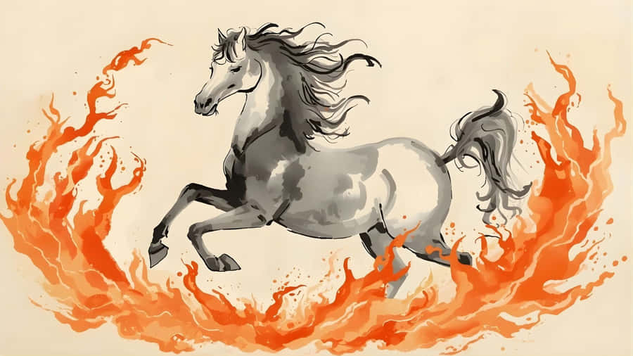 Year Of The Horse Art Wallpaper