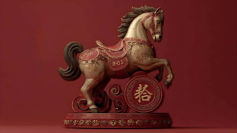 Year Of The Horse Statue Wallpaper