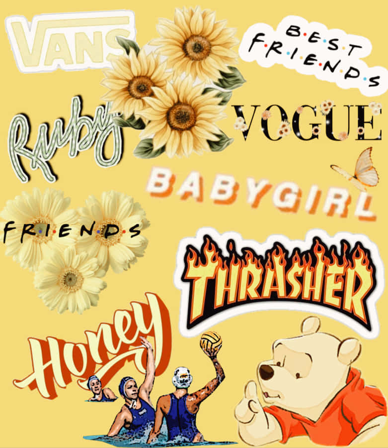 Yellow Baddie Pop Culture Icons Wallpaper