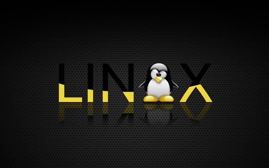 Yellow Black Linux Penguin Logo Wallpaper