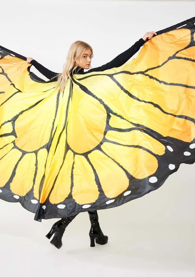 Yellow Butterfly Wings Costume Wallpaper