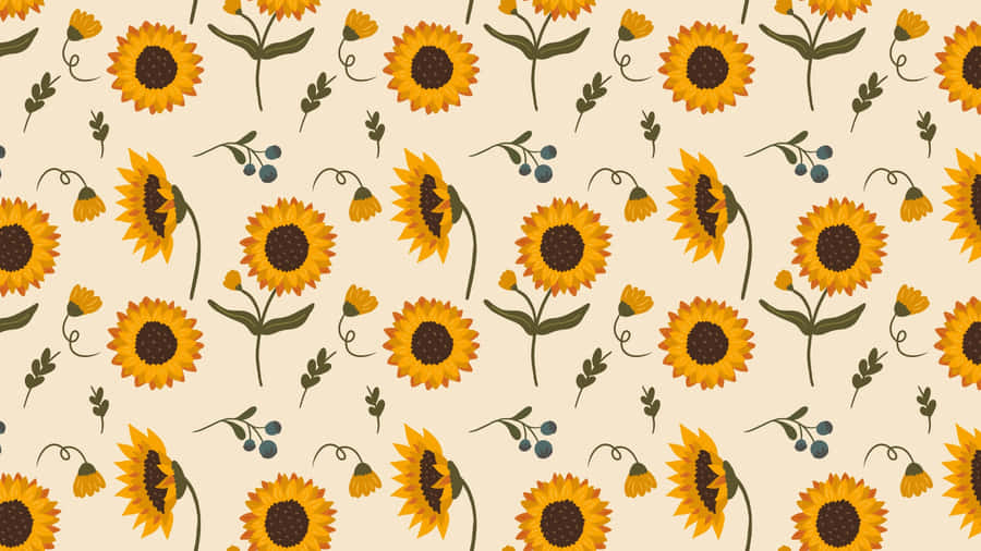 Yellow Floral Pattern Wallpaper