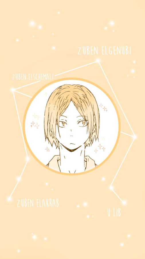 Yellow Kenma Libra Constellation Wallpaper