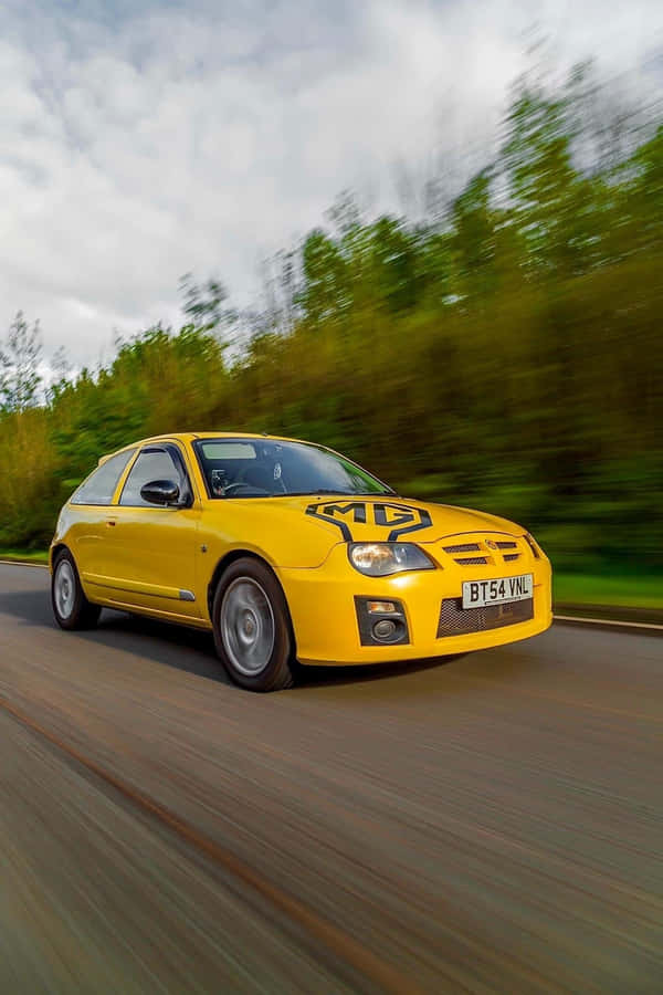 Yellow M G Z R Speeding Wallpaper