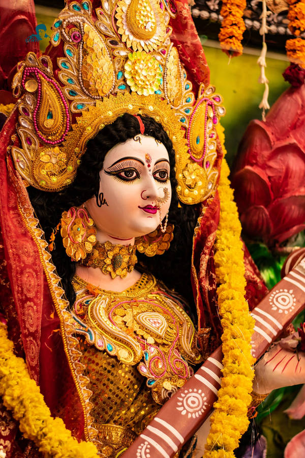 Yellow Maa Durga Wallpaper