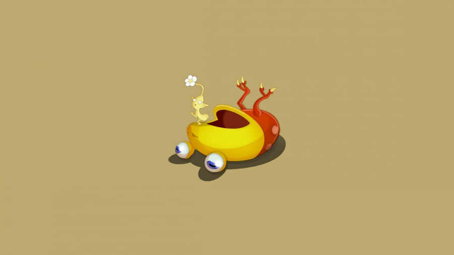 Yellow Pikmin Nextto Red Onion Wallpaper