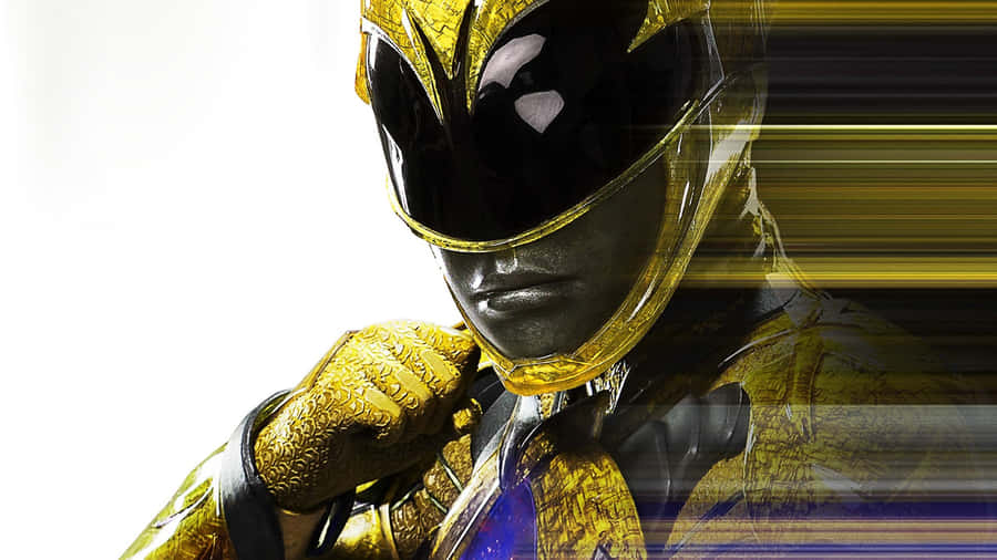 Yellow Ranger Glitch Art Wallpaper