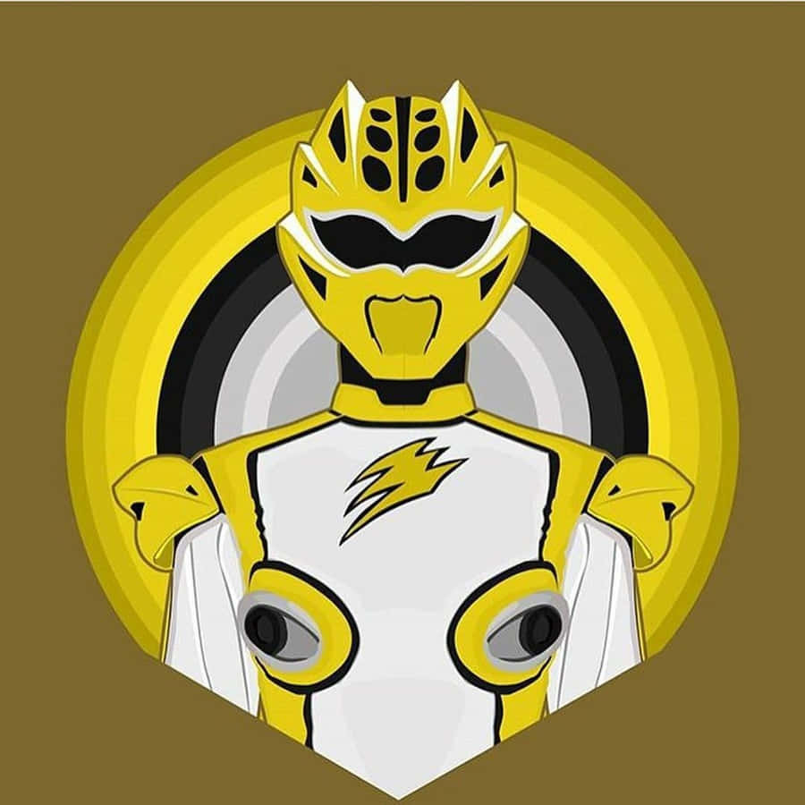 Yellow Ranger Helmet Illustration Wallpaper