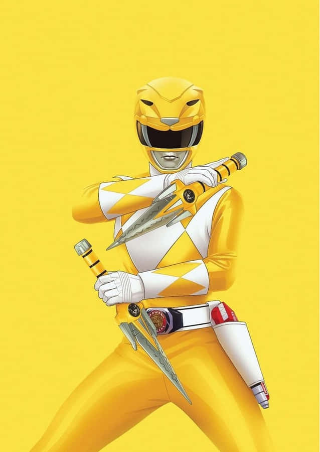Yellow Ranger Power Pose Wallpaper